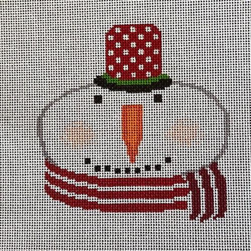 Snowman Red White Painted Canvas A Stitch in Time - 1