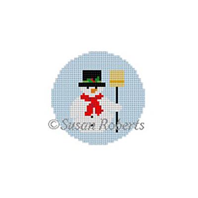 Snowman Round Painted Canvas Susan Roberts Needlepoint Designs Inc.