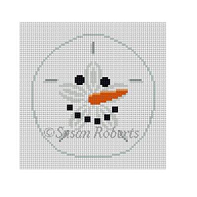 Snowman Sand Dollar Painted Canvas Susan Roberts Needlepoint Designs Inc. - 1