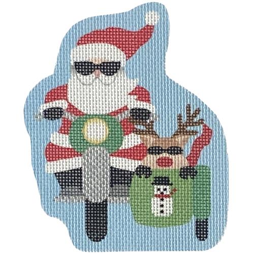Snowman Sidecar Santa Painted Canvas Pepperberry Designs - 1
