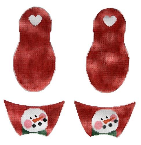 Snowman Slippers Painted Canvas Kathy Schenkel Designs - 1