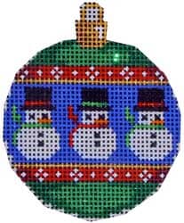 Snowmen Repeat Mini Ball Painted Canvas Associated Talents
