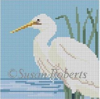 Snowy Egret Painted Canvas Susan Roberts Needlepoint Designs, Inc.
