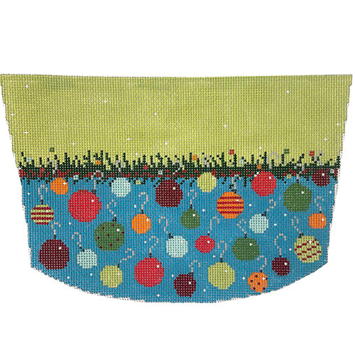 So Many Baubles Stocking Cuff Painted Canvas Pippin - 1