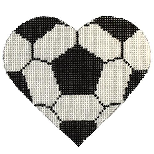 Soccer Ball Heart Painted Canvas Pepperberry Designs - 1