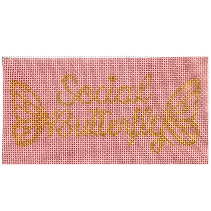 Social Butterfly Insert Painted Canvas The Gingham Stitchery - 1