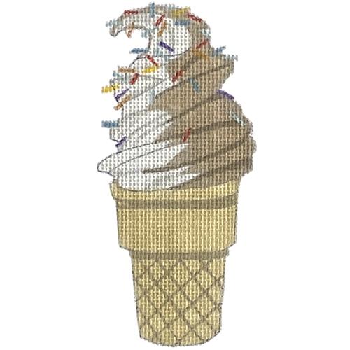 Soft Serve Ice Cream Cone Painted Canvas All About Stitching/The Collection Design - 1