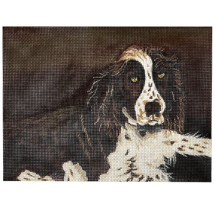 Spaniel Laying Painted Canvas Walker's Needlepoint