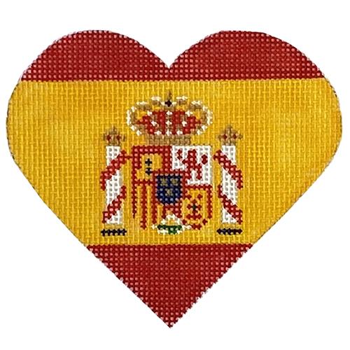 Spanish Flag Heart Painted Canvas Pepperberry Designs