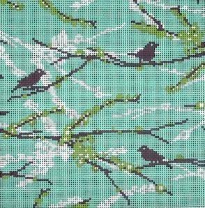 Sparrows Lilac Painted Canvas Cooper Oaks Design - 1