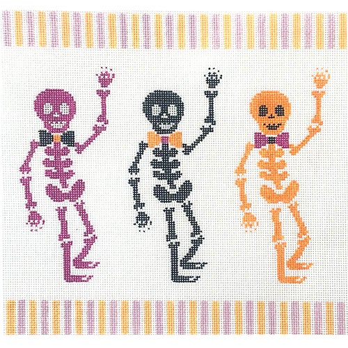 Spooky Skeletons Trio Painted Canvas Audrey Wu Designs