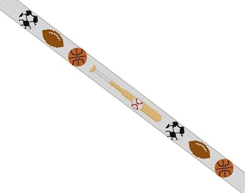 Sports Equipment Children's Belt Painted Canvas Susan Roberts Needlepoint Designs, Inc. - 1