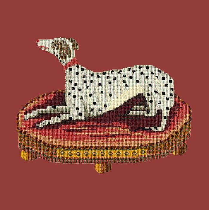 Spotted Dog Needlepoint Kit Kits Elizabeth Bradley Design Dark Red 