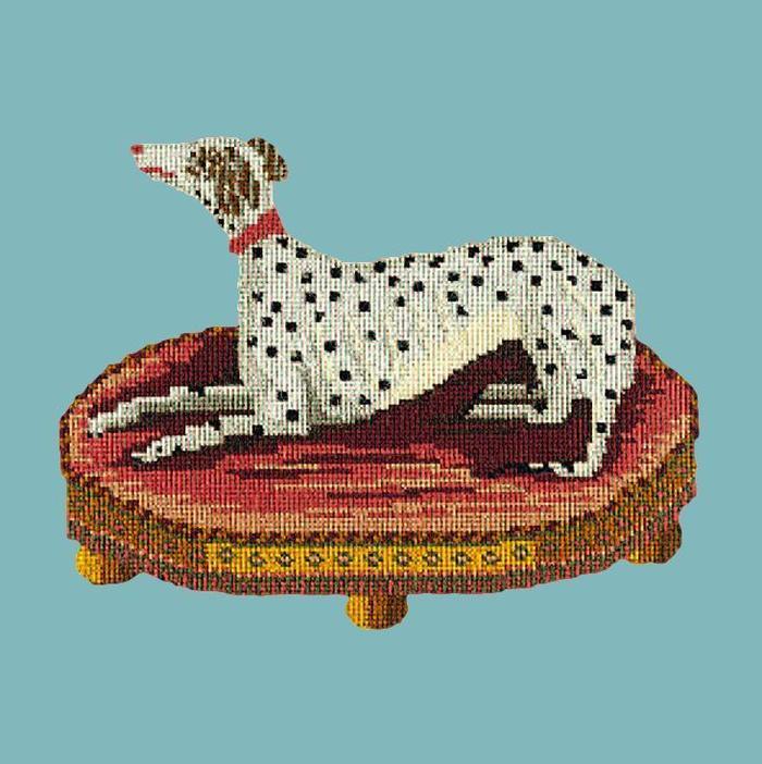 Spotted Dog Needlepoint Kit Kits Elizabeth Bradley Design Duck Egg Blue