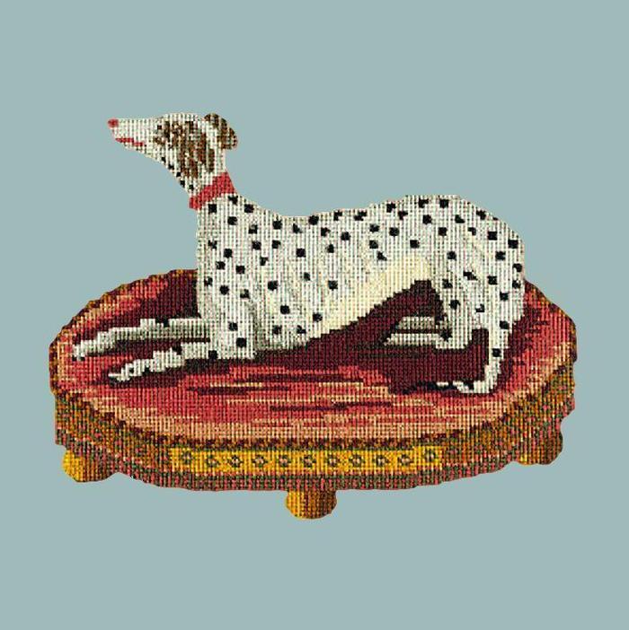 Spotted Dog Needlepoint Kit Kits Elizabeth Bradley Design Pale Blue 