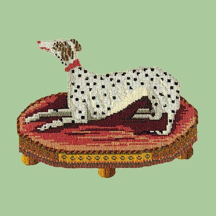 Spotted Dog Needlepoint Kit Kits Elizabeth Bradley Design Pale Green 