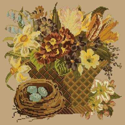 Spring Basket Needlepoint Kit Kits Elizabeth Bradley Design Sand