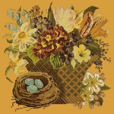 Spring Basket Needlepoint Kit Kits Elizabeth Bradley Design Yellow 