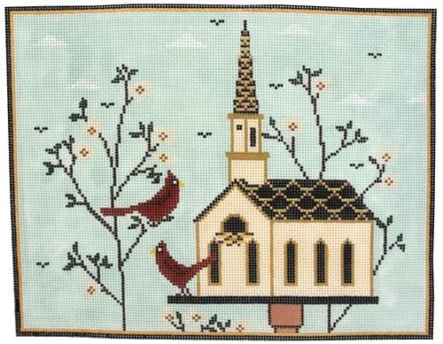 Spring Birdhouse Painted Canvas Warren Kimble - 1