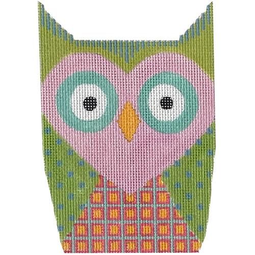 Spring Fever Owl with Stitch Guide Painted Canvas Eye Candy Needleart