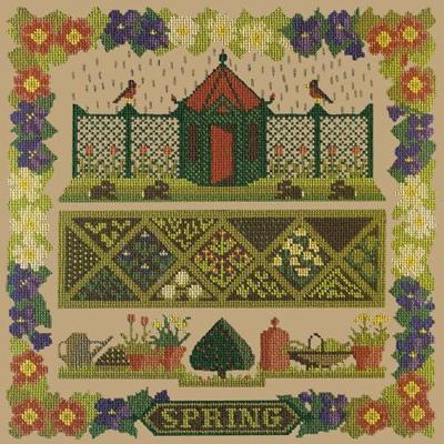 Spring Sampler Needlepoint Kit Kits Elizabeth Bradley Design Sand 