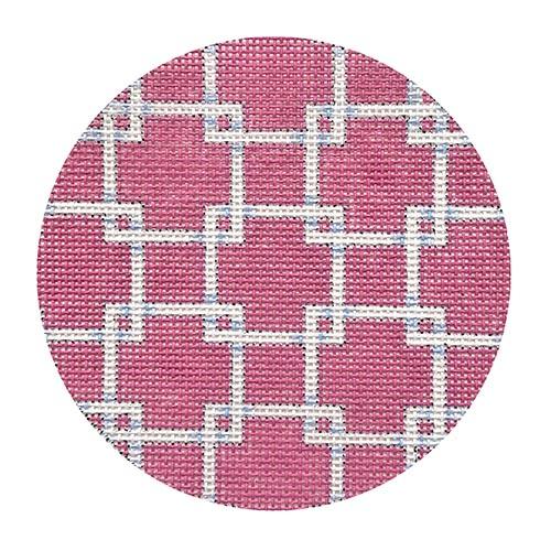 Square Lattice Round Pink Painted Canvas Associated Talents - 1