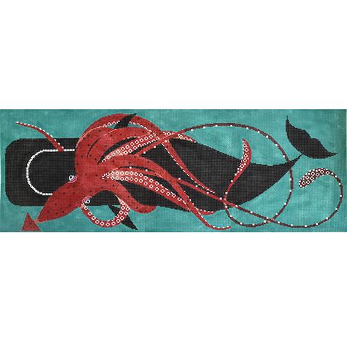 Squid and Whale on 18 Painted Canvas Charley Harper