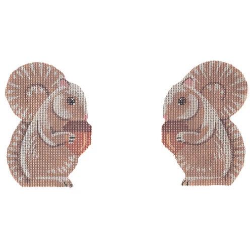 Squirrel Clip on Painted Canvas Labors of Love Needlepoint - 1