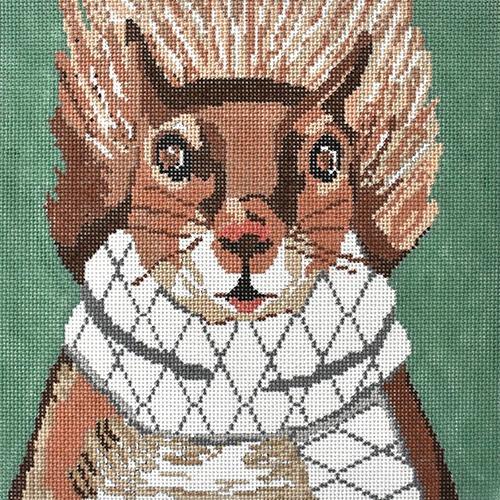Squirrel in Scarf Painted Canvas A Stitch in Time - 1