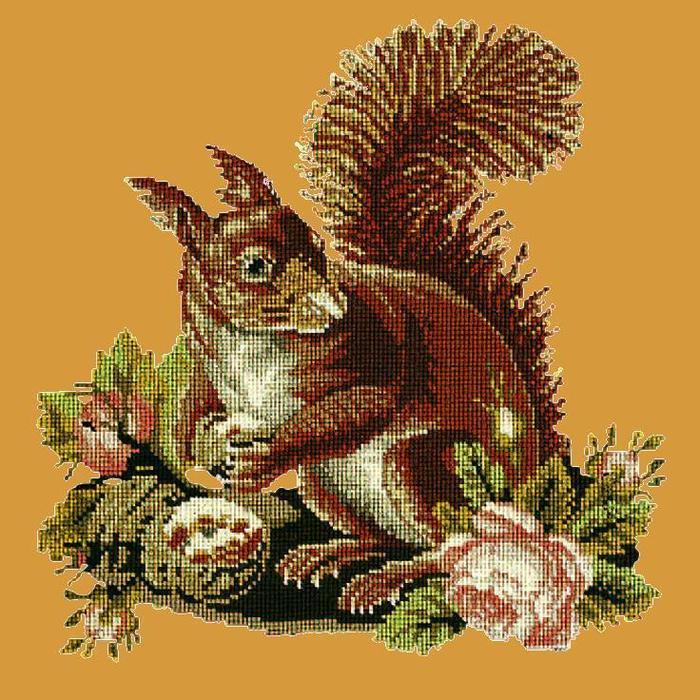 Squirrel Needlepoint Kit Kits Elizabeth Bradley Design Yellow 