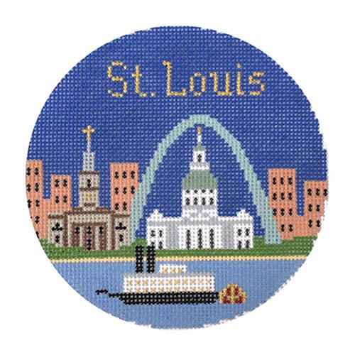 St. Louis Ornament Painted Canvas Silver Needle - 1