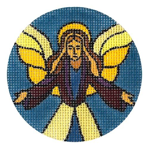 Stain Glass Angel Ornament Painted Canvas Love You More - 1