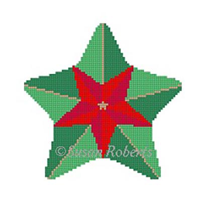Star Red/Green Painted Canvas Susan Roberts Needlepoint Designs Inc. - 1