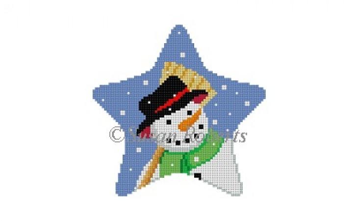 Star Snowman Painted Canvas Susan Roberts Needlepoint Designs Inc. - 1