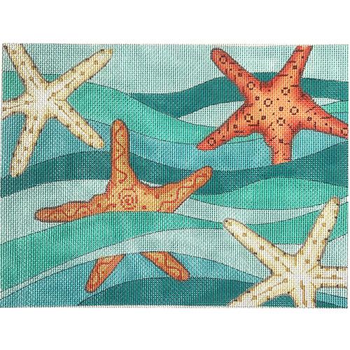 Starfish & Waves Painted Canvas Alice Peterson Company - 1
