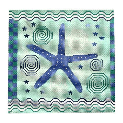 Starfish with Waves Painted Canvas CBK Needlepoint Collections