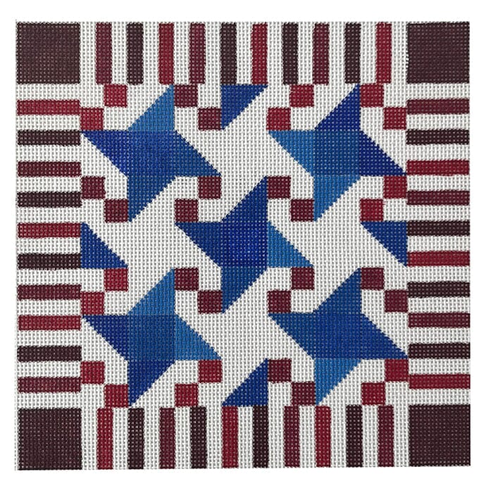 Stars & Stripes Quilt Christine Beckwith Clark Painted Canvas Cooper Oaks Design - 1