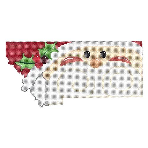 State Shaped Santa - Montana Painted Canvas The Meredith Collection