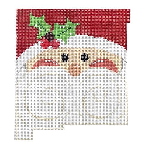 State Shaped Santa - New Mexico Painted Canvas The Meredith Collection
