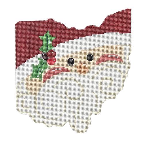 State Shaped Santa - Ohio Painted Canvas The Meredith Collection