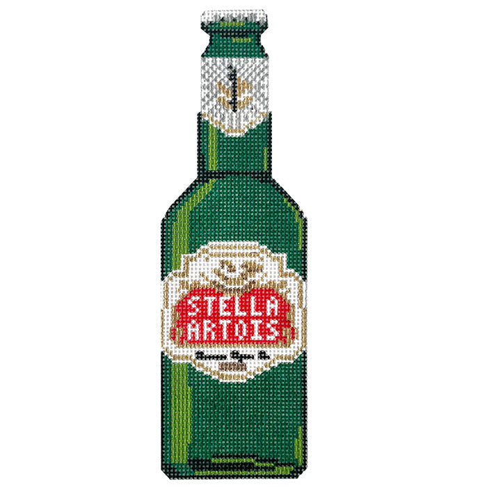 Stella Artois Bottle Painted Canvas Lauren Bloch Designs - 1