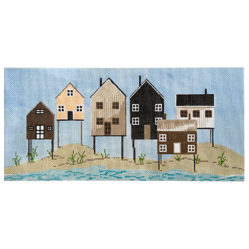 Stick Houses Painted Canvas A Stitch in Time - 1