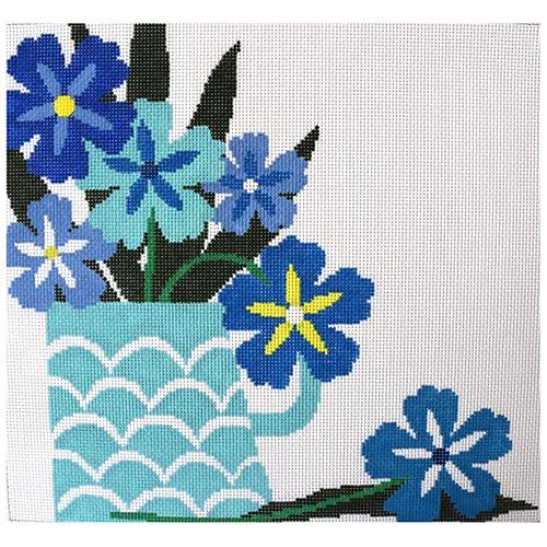 Still Life in Blue Painted Canvas CBK Needlepoint Collections - 1