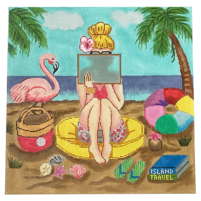 Stitch Girl Beach Painted Canvas Alice Peterson Company - 1