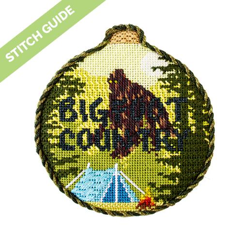 Stitch Guide Big Foot Country Travel Round Stitch Guides/Charts Needlepoint.Com