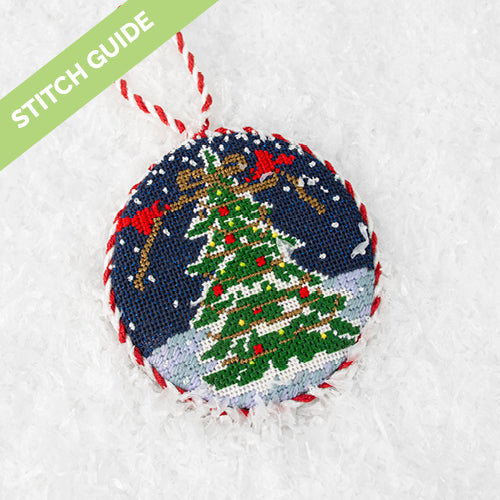 Stitch Guide Cardinals Decorating the Tree Stitch Guides/Charts Needlepoint.Com