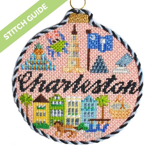 Stitch Guide   Charleston Travel Round Stitch Guides/Charts Needlepoint.Com