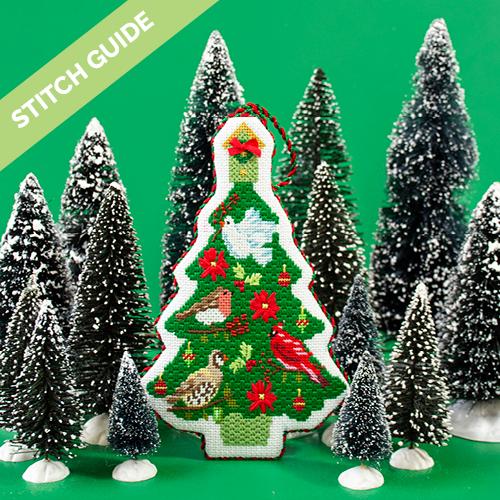 Stitch Guide Christmas Birds Tree Stitch Guides/Charts Needlepoint.Com