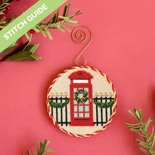 Stitch Guide   Christmas in London   Phone Booth Stitch Guides/Charts Needlepoint.Com