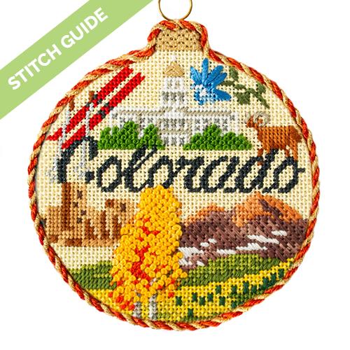 Stitch Guide Colorado Travel Round Stitch Guides/Charts Needlepoint.Com
